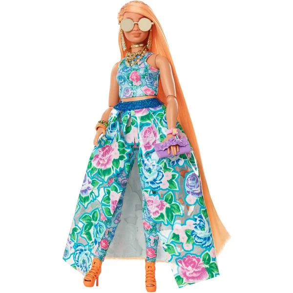 Mattel Barbie Extra Fancy Puppe Im Blauen Kleid Mit Blumenmuster 3 Mattel Barbie Extra Fancy Puppe Im Blauen Kleid Mit Blumenmuster - Image 3
