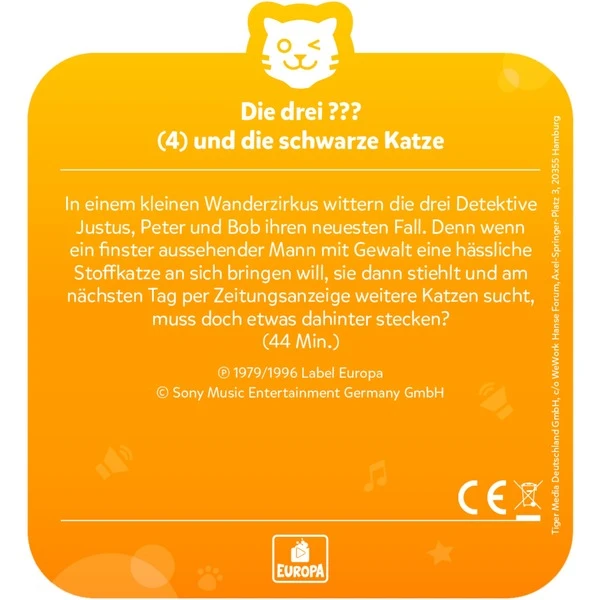 Tigermedia Tigercard - Die Drei ???: Die Schwarze Katze, Hörbuch 3 Tigermedia Tigercard - Die Drei ???: Die Schwarze Katze, Hörbuch - Image 3